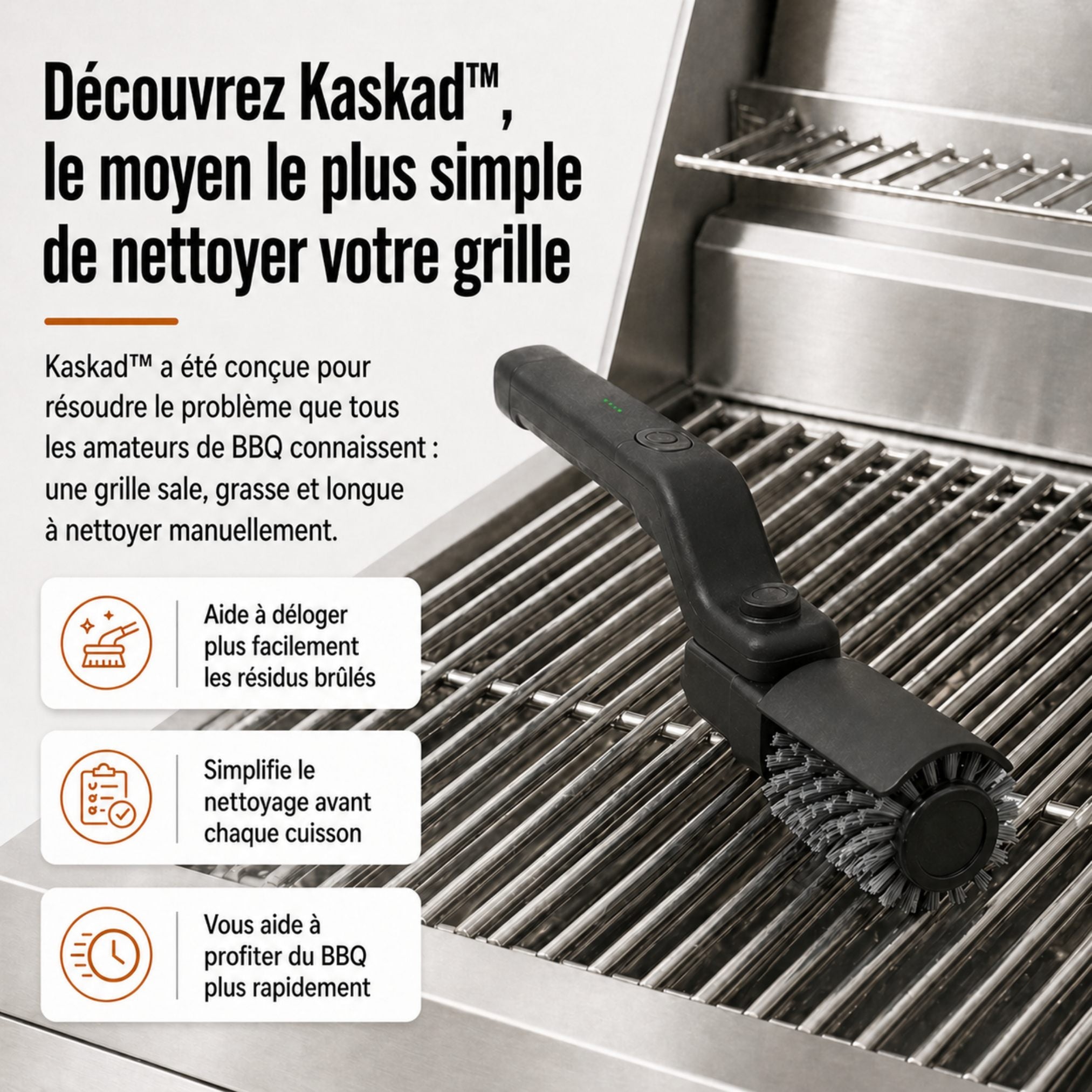 Brosse Électrique pour BBQ Kaskad™ – Nettoyage Rapide et Sans Effort
