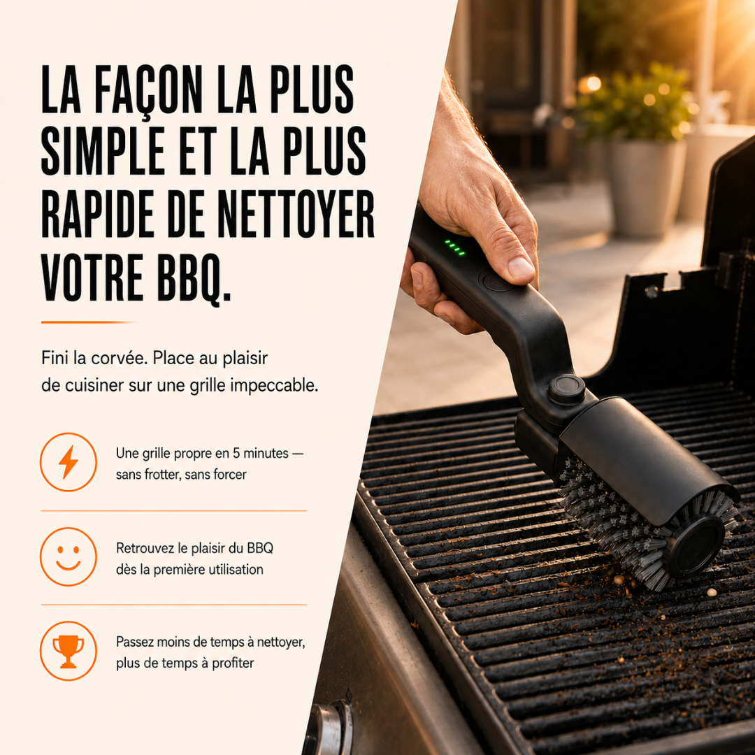 Brosse Électrique pour BBQ Kaskad™ – Nettoyage Rapide et Sans Effort