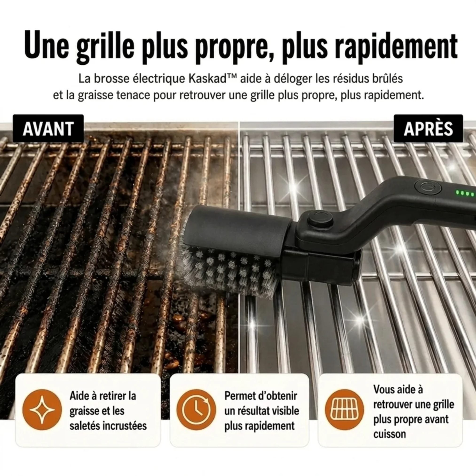 Brosse Électrique pour BBQ Kaskad™ – Nettoyage Rapide et Sans Effort