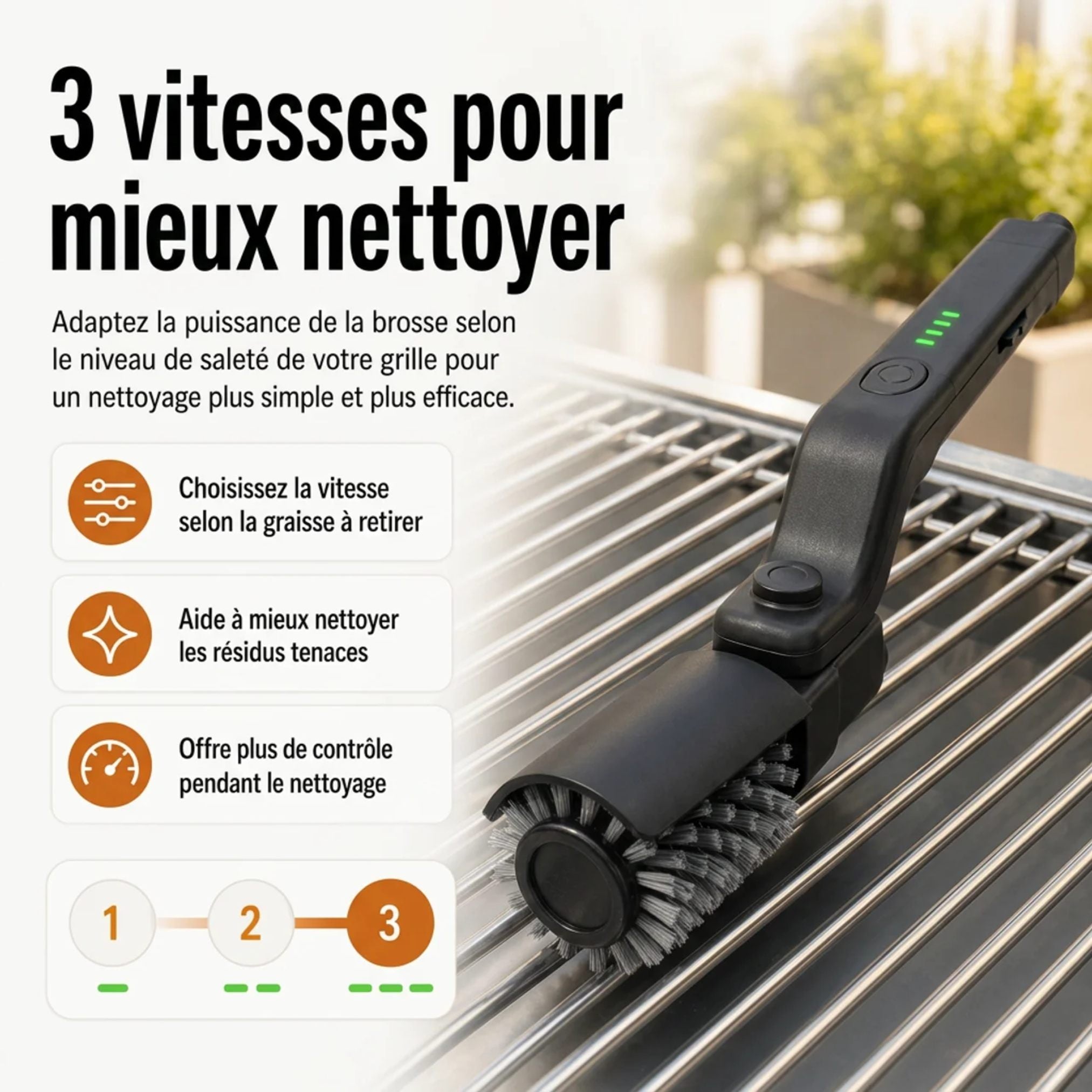 Brosse Électrique pour BBQ Kaskad™ – Nettoyage Rapide et Sans Effort