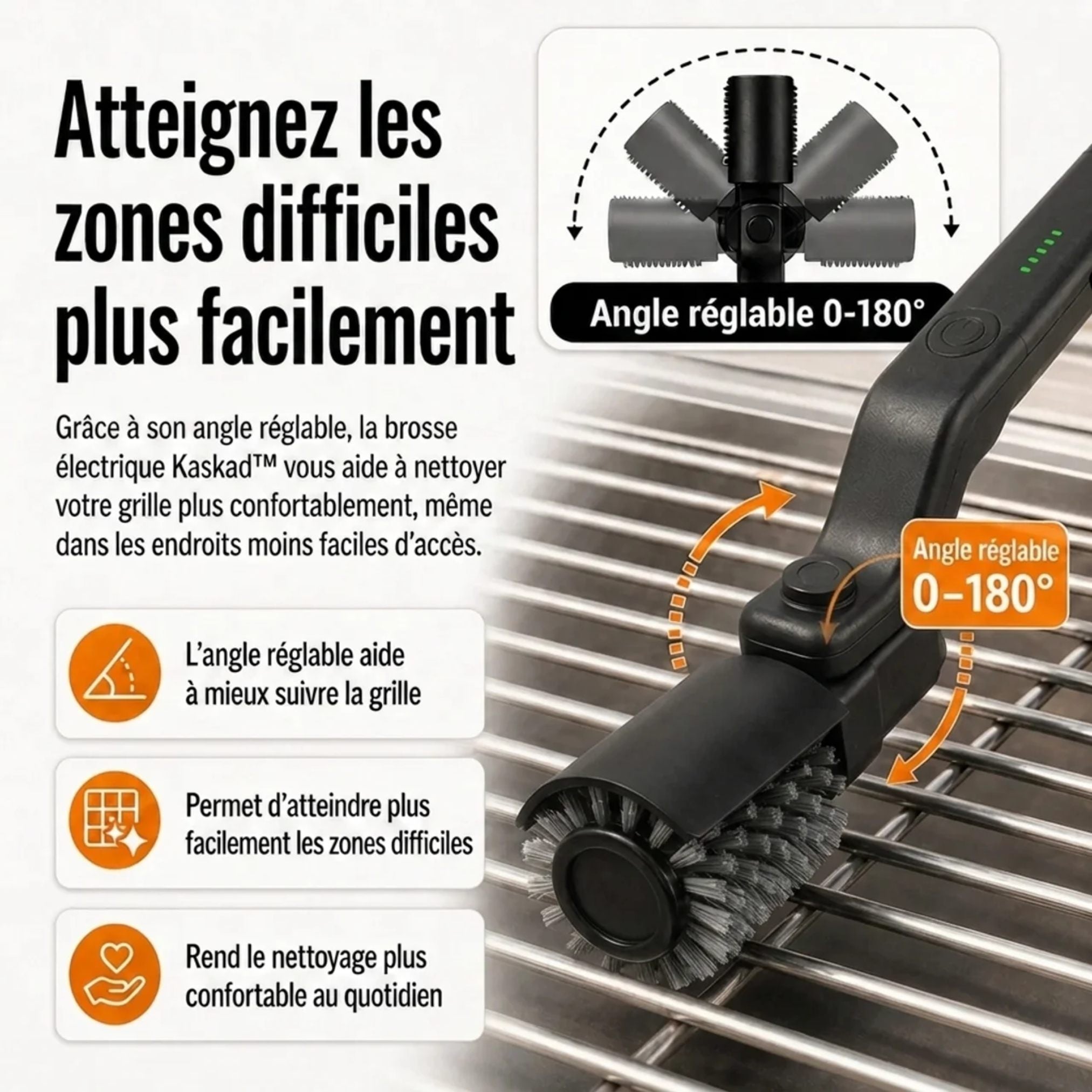 Brosse Électrique pour BBQ Kaskad™ – Nettoyage Rapide et Sans Effort