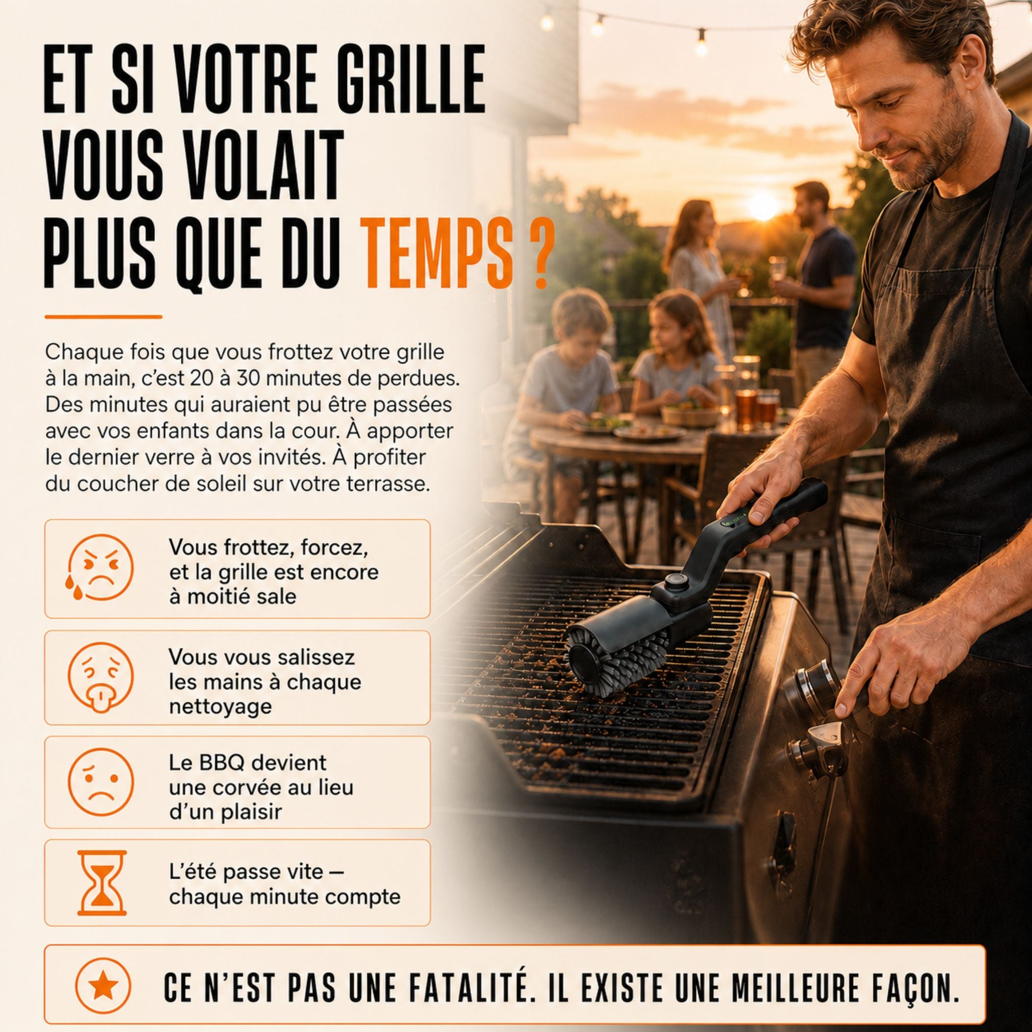 Brosse Électrique pour BBQ Kaskad™ – Nettoyage Rapide et Sans Effort