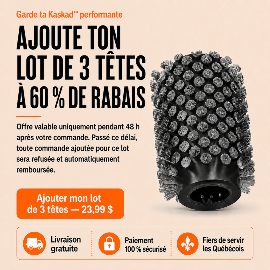 Lot de 3 têtes de brosse en acier inoxydable — des grilles propres pendant 10 à 15 ans - Kaskad™